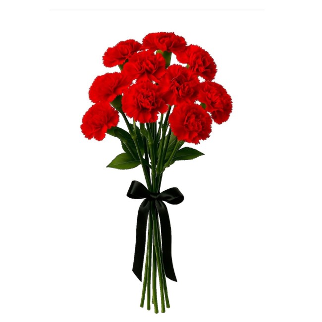Букет цветов "Букет из красных гвоздик на похороны" Букет цветов "Букет из красных гвоздик на похороны"